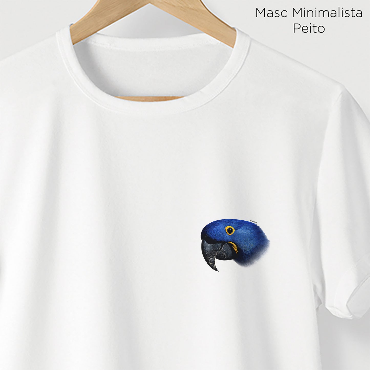 Camiseta Amazônia ARARA AZUL - BRANCO - cód 0198