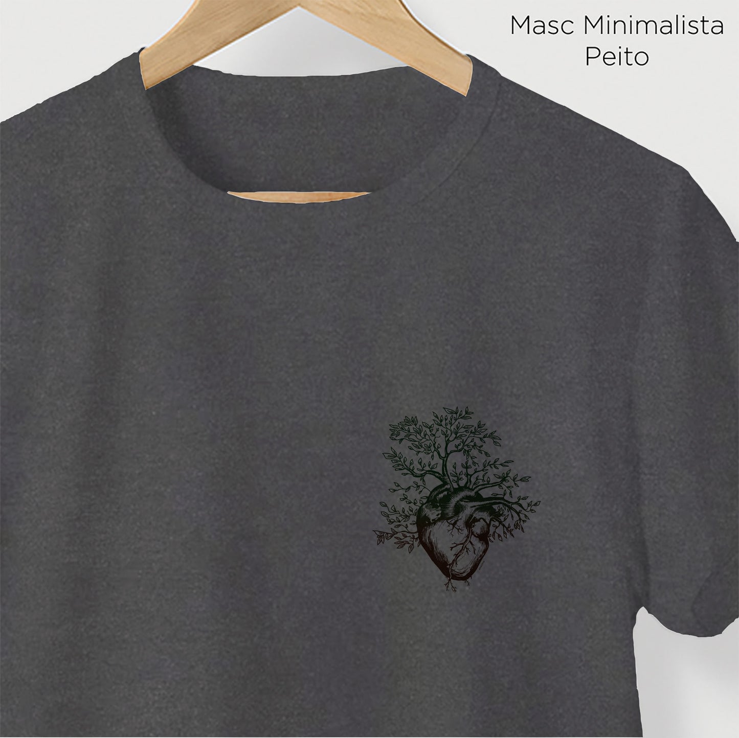 Camiseta Amazônia ISC ÁRVORE CORAÇÃO - CINZA ESTONADO - cód 0371