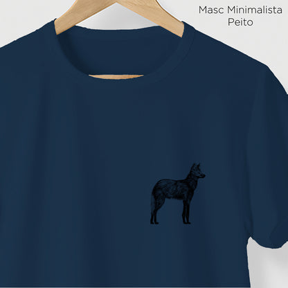 Camiseta Amazônia CHAPADA DOS VEADEIROS - LOBO GUARÁ - AZUL ESCURO - cód 10005