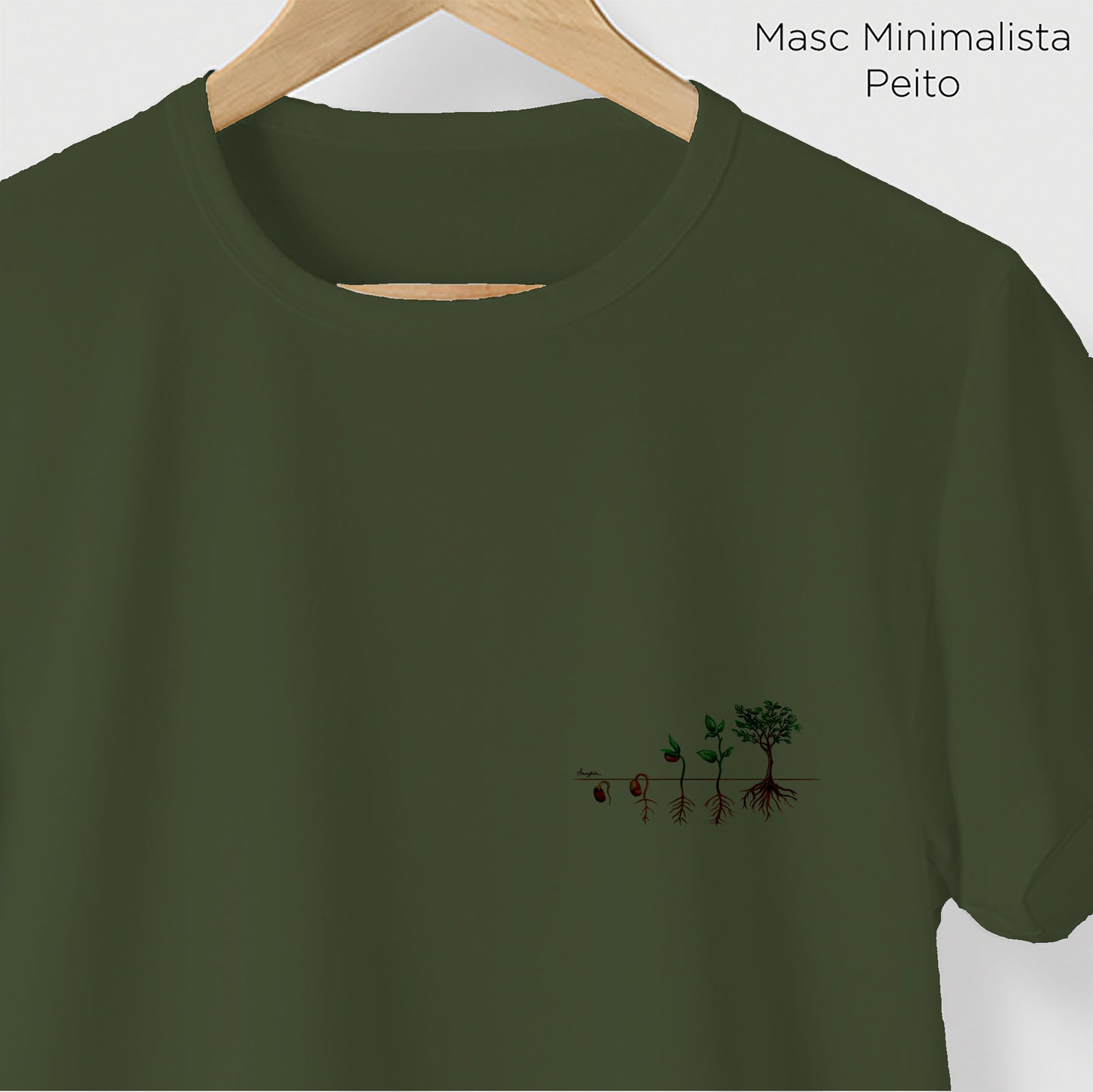 Camiseta Amazônia PLANTE UMA SEMENTE – VERDE ESCURO - cód 1168