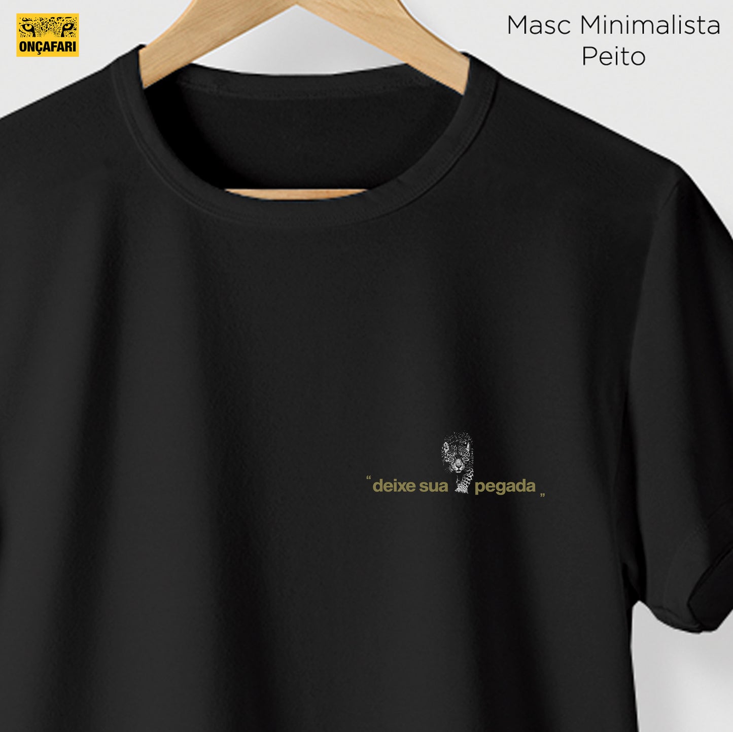 Camiseta Amazônia ONÇAFARI DEIXE SUA PEGADA - PRETO - cód 2075
