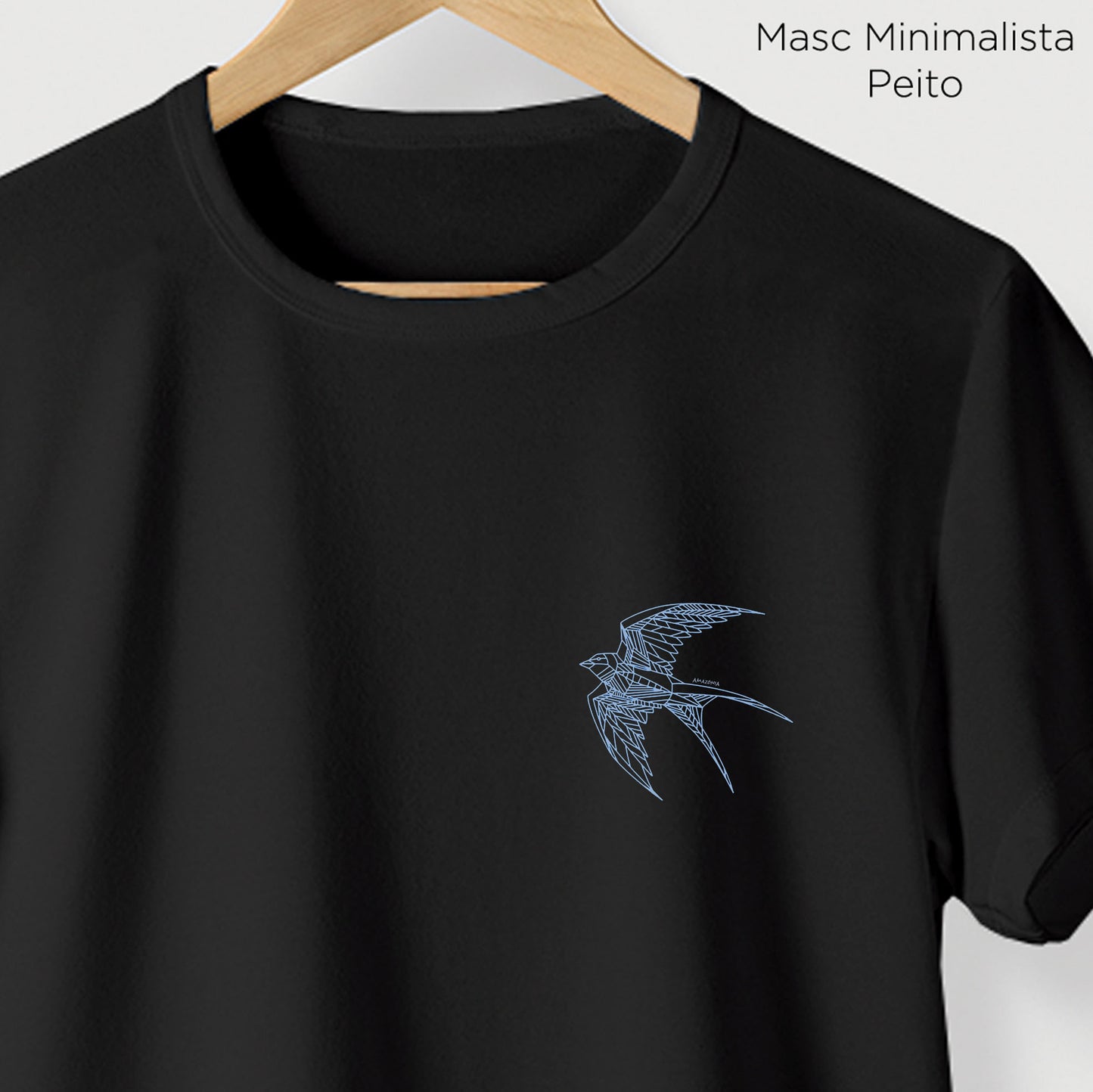 Camiseta Amazônia ANDORINHA LINHAS - PRETO - cód 2109
