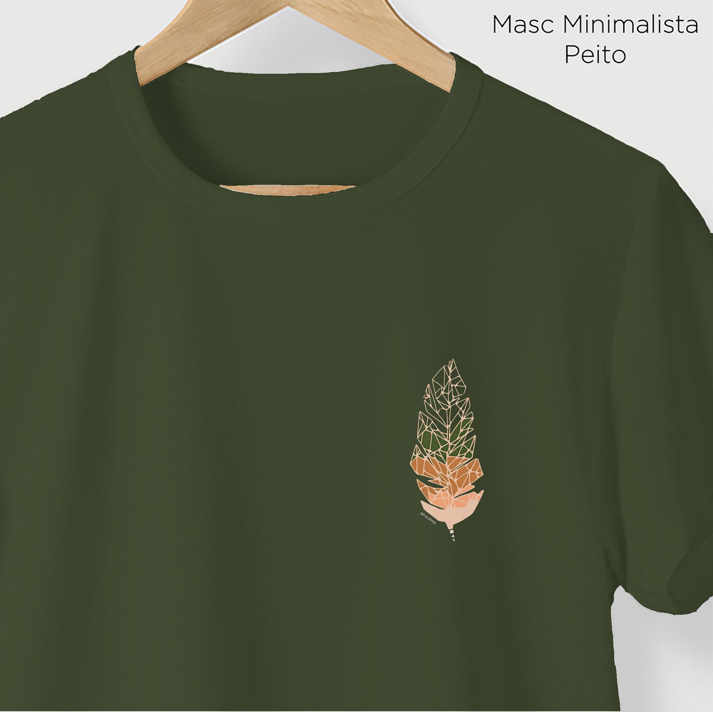 Camiseta Amazônia GRÁFICA PENA - VERDE ESCURO - cód 2110