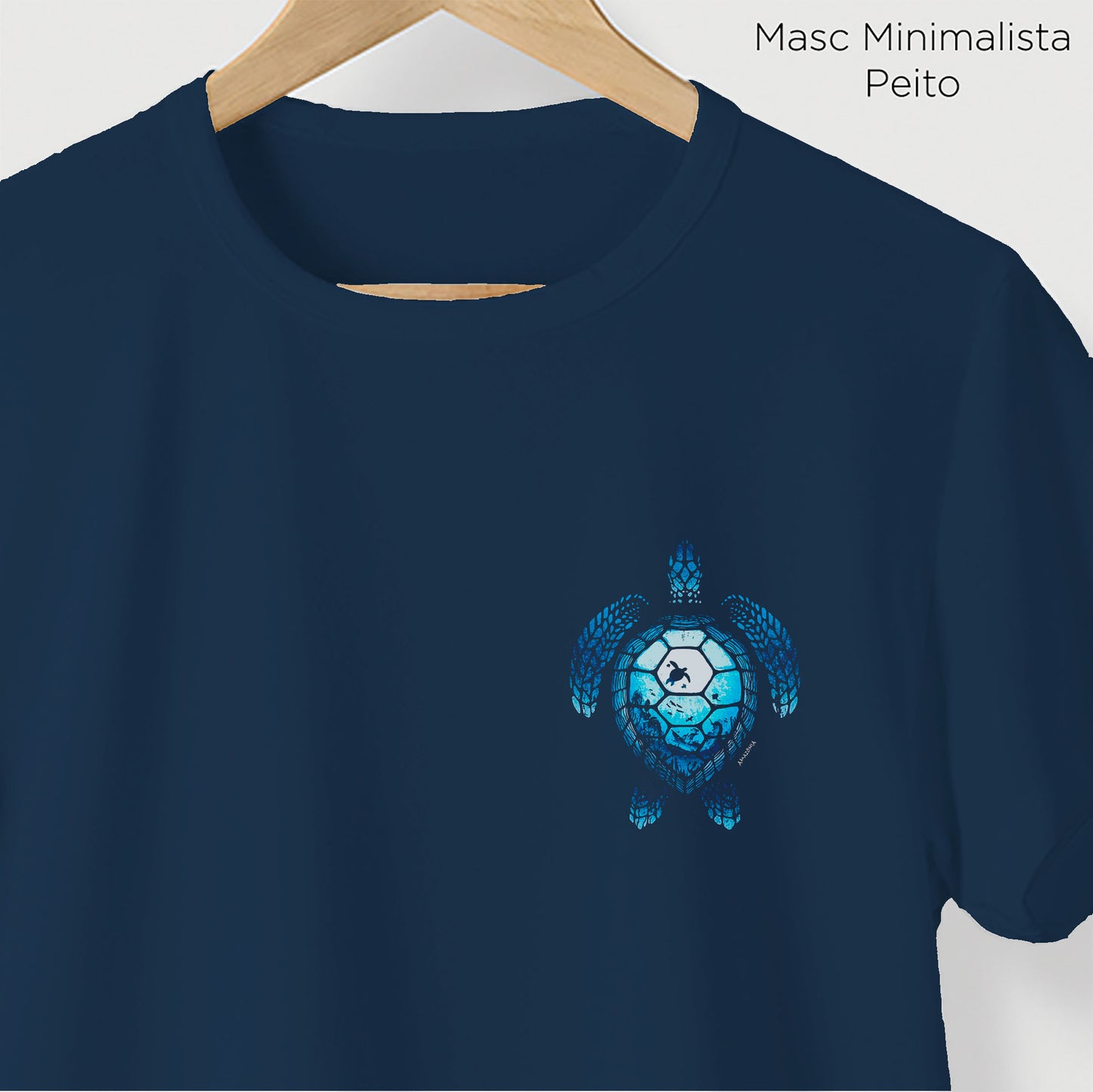 Camiseta Amazônia TARTARUGA OCEANO - AZUL MARINHO - cód 2116