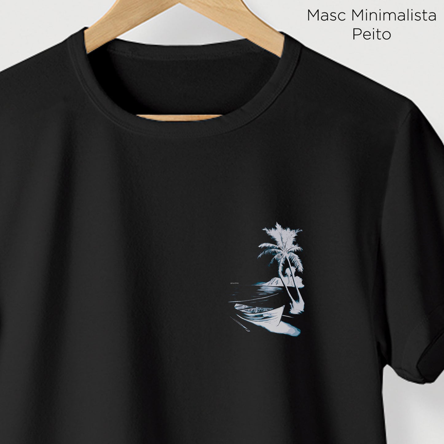 Camiseta Amazônia PRAIA DESERTA - PRETO - cód 2124