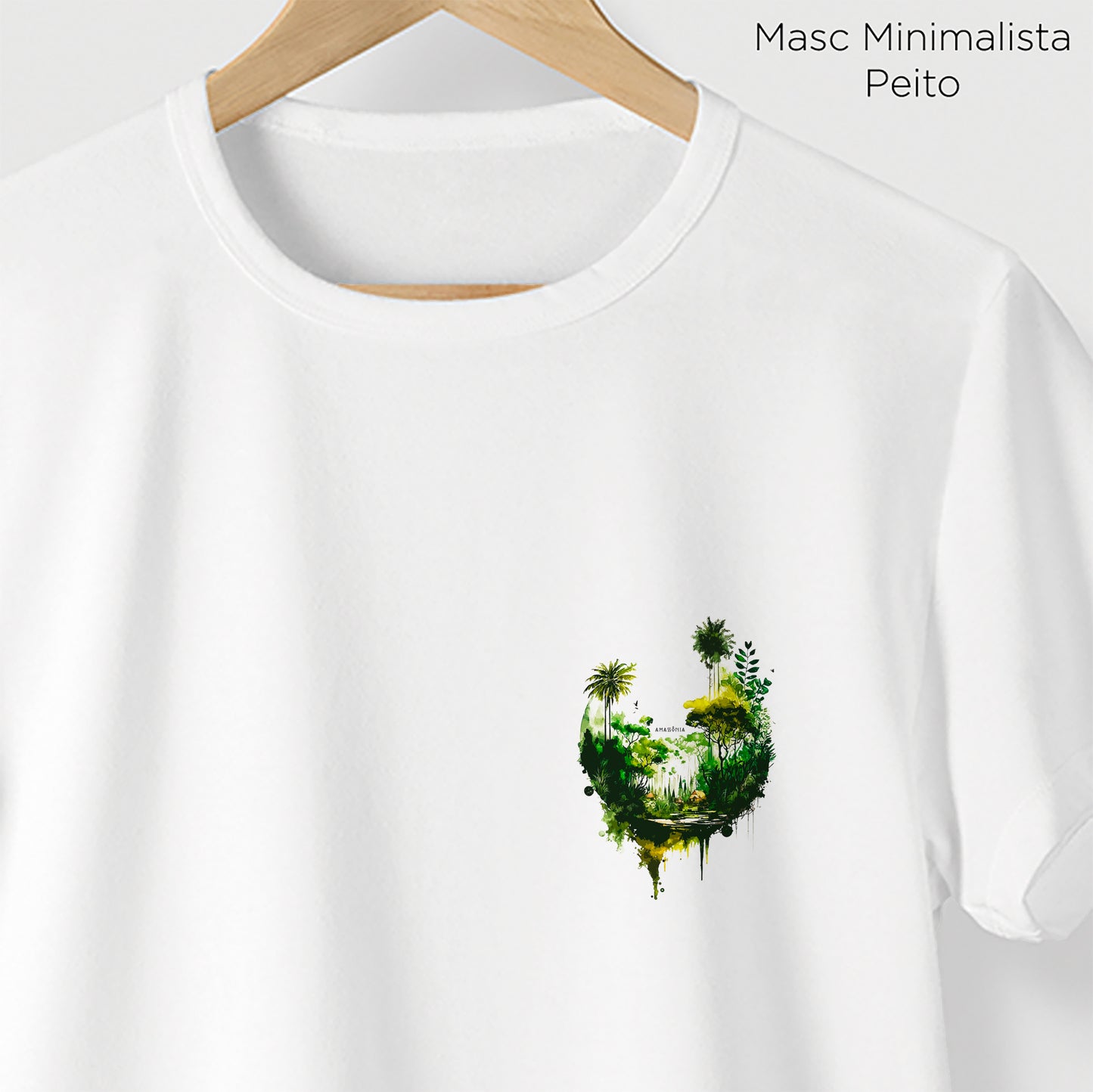 Camiseta Amazônia RIBEIRINHOS FLORESTA - BRANCO - cód 2129
