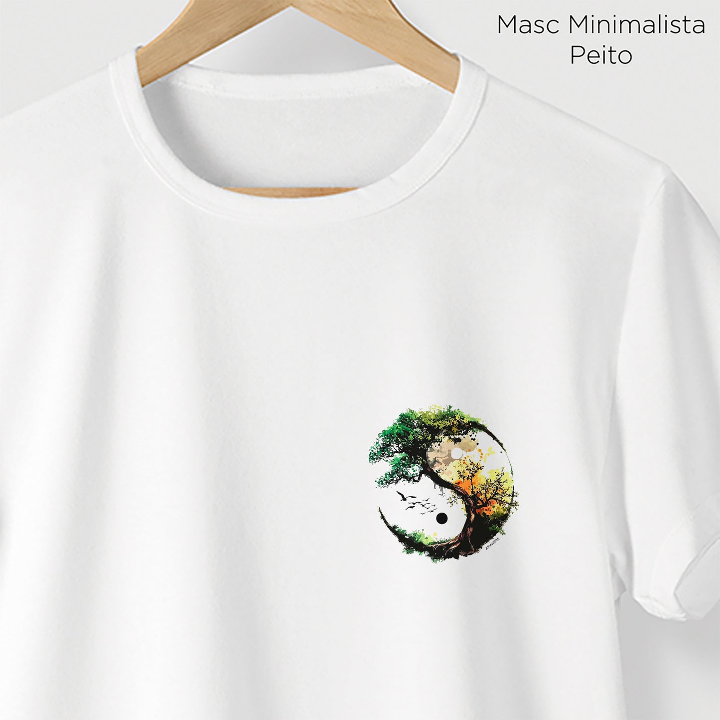 Camiseta Amazônia YIN YANG NATUREZA - BRANCO - cód 2130