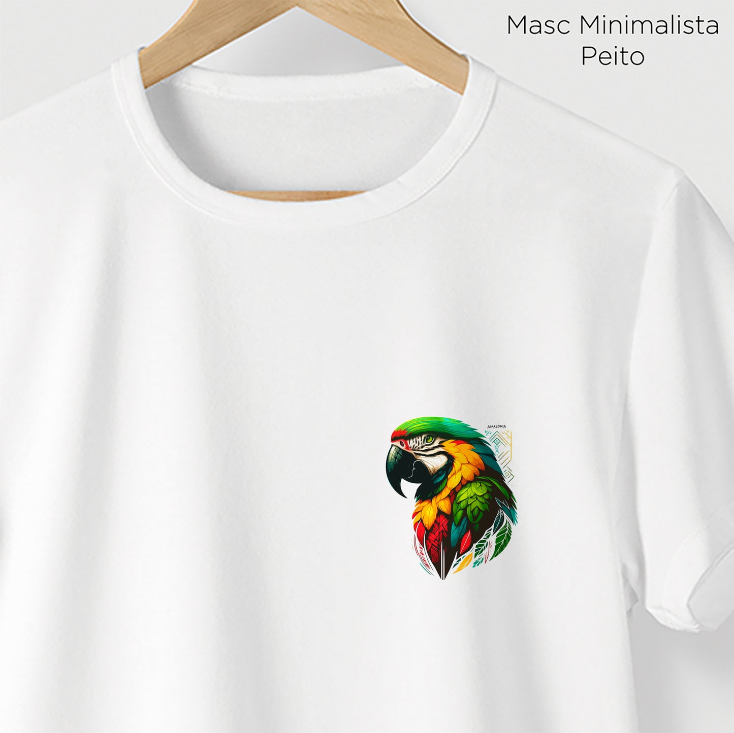 Camiseta Amazônia COLOR MACAW - BRANCO - cód 2131