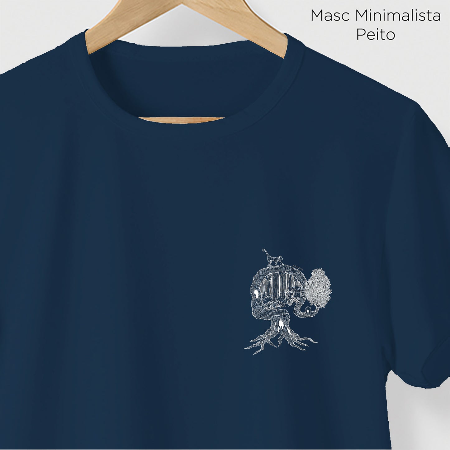 Camiseta Amazônia UMA ÁRVORE MIL VIDAS - AZUL MARINHO - cód 2158