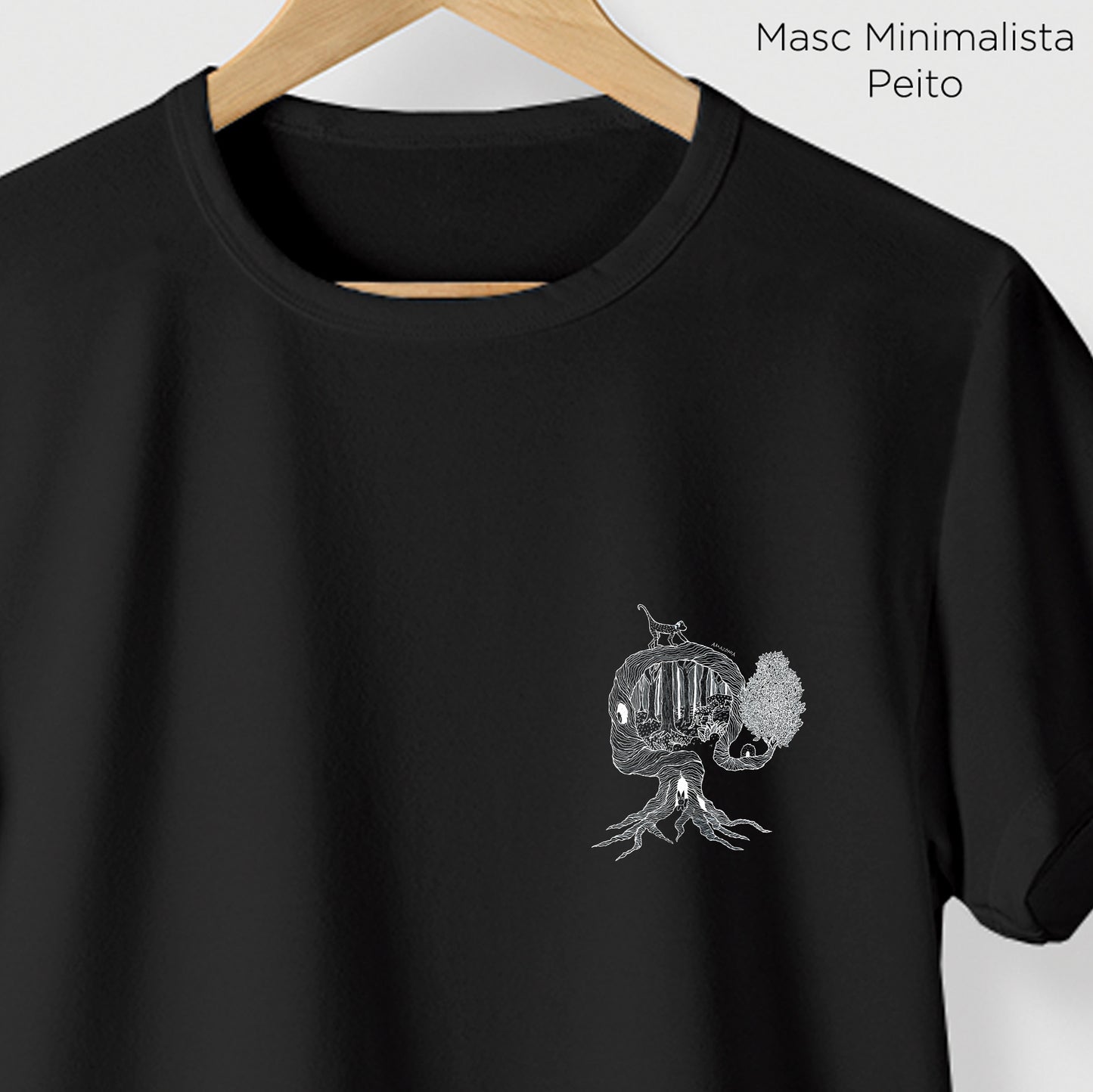 Camiseta Amazônia UMA ÁRVORE MIL VIDAS - PRETO - cód 2158