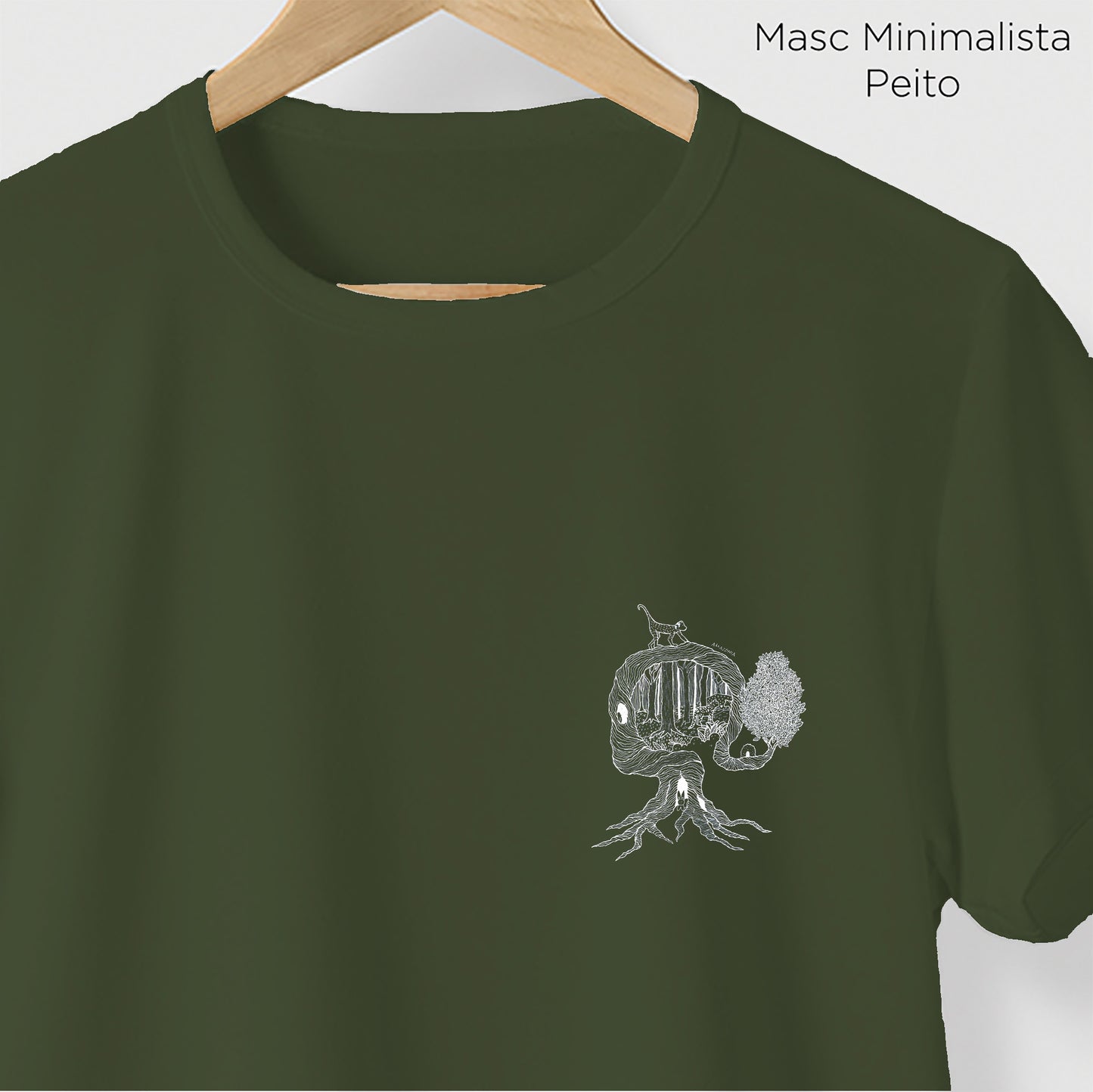 Camiseta Amazônia UMA ÁRVORE MIL VIDAS - VERDE ESCURO - cód 2158