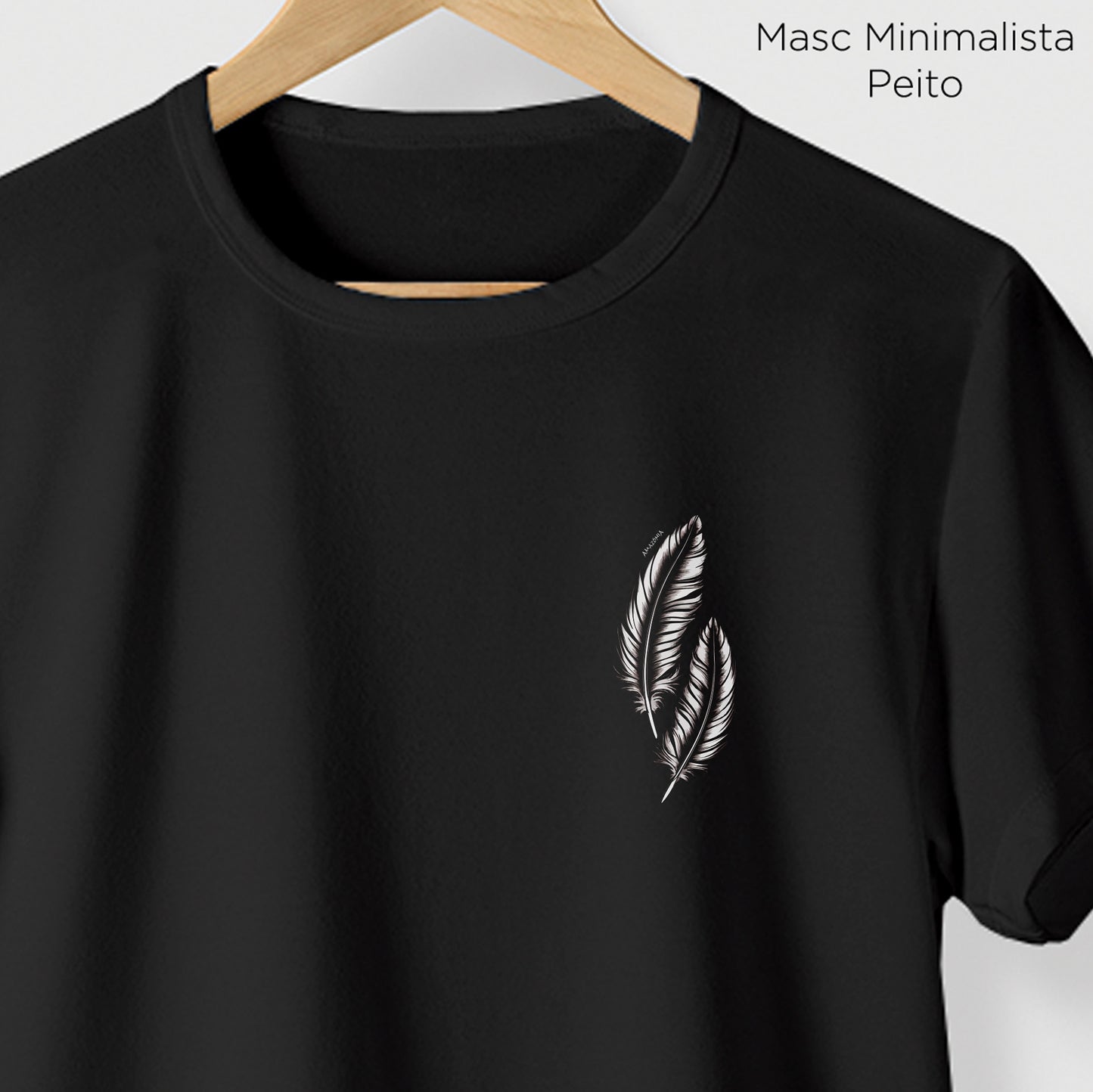 Camiseta Amazônia PENAS VOAR – PRETO - cód 2173