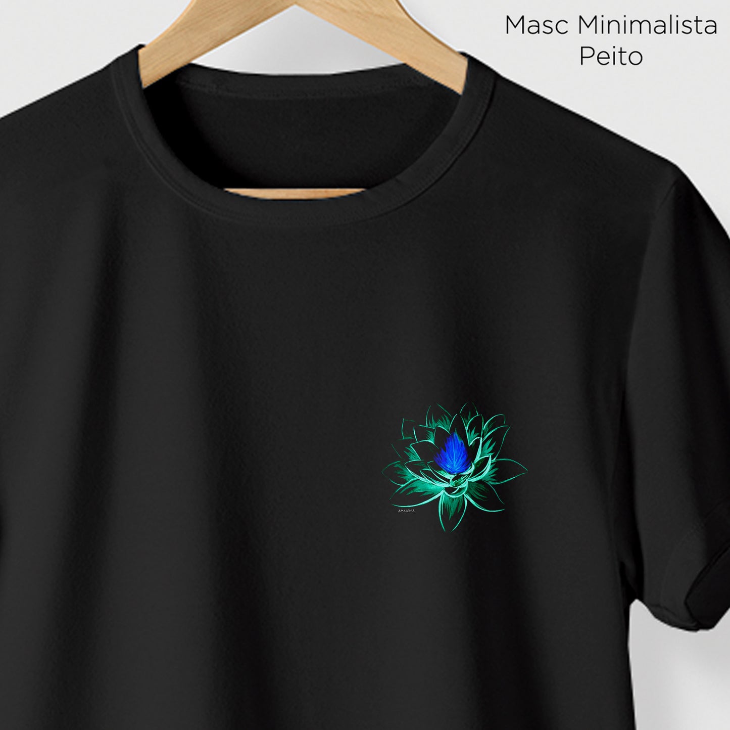Camiseta Amazônia NEON FLOWER - PRETO - cód 2197