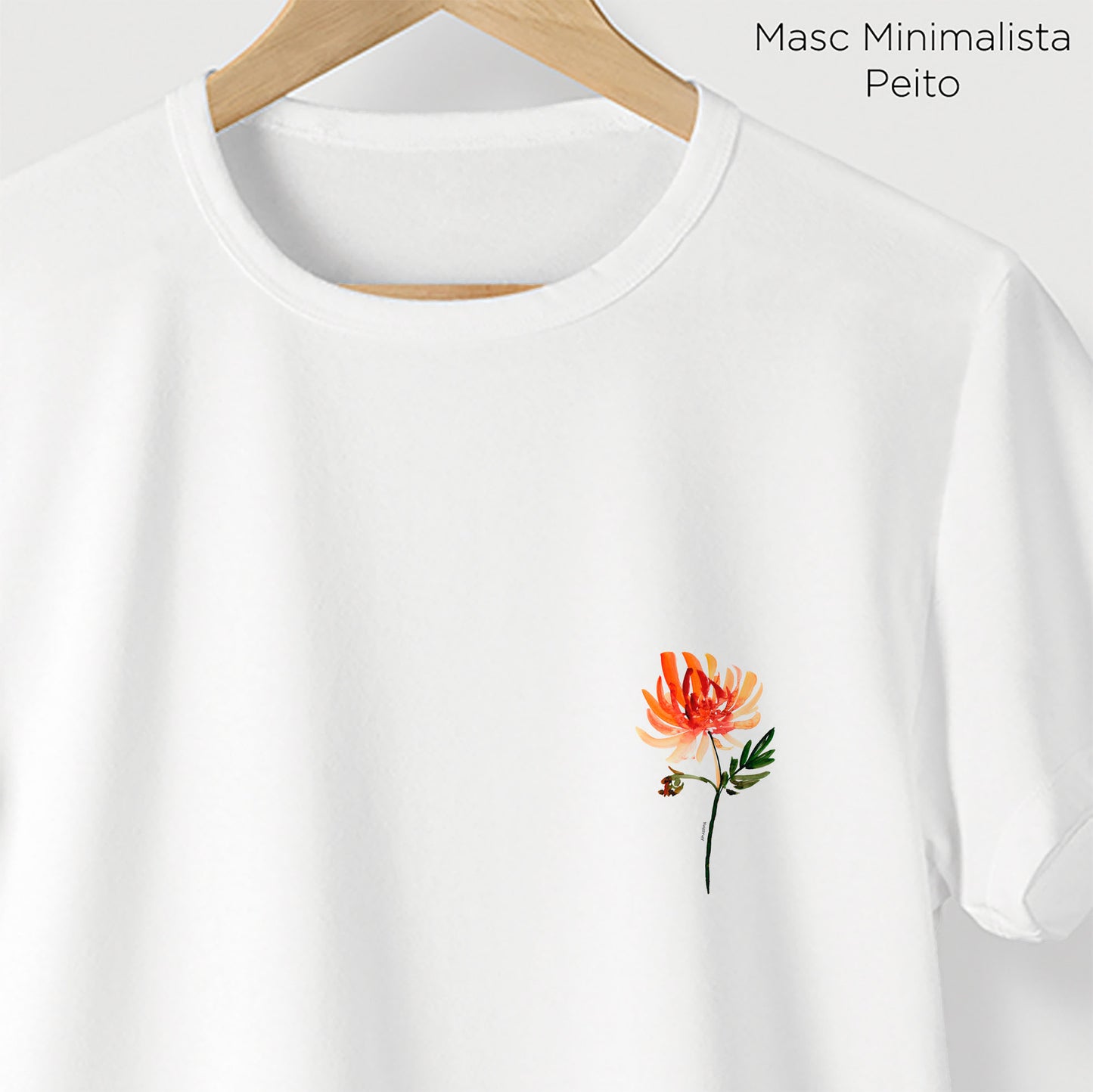 Camiseta Amazônia FLOR AQUARELA – BRANCO - cód 2213