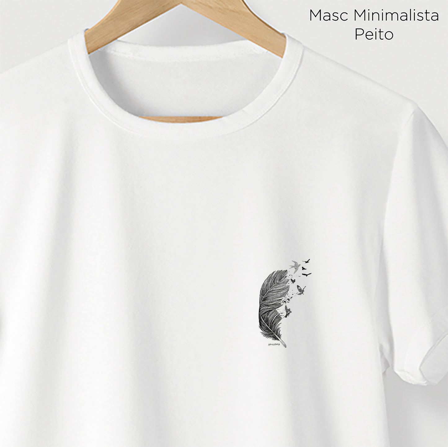 Camiseta Amazônia PÁSSAROS PENAS – BRANCO - cód 2218