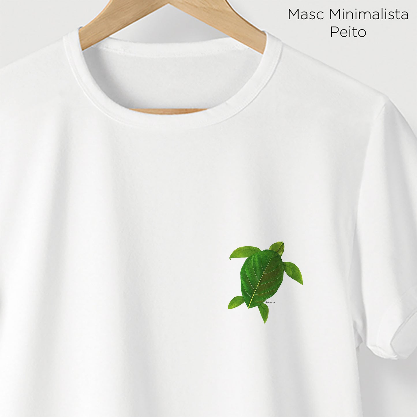 Camiseta Amazônia TARTARUGA FOLHA - BRANCO - cód 2230