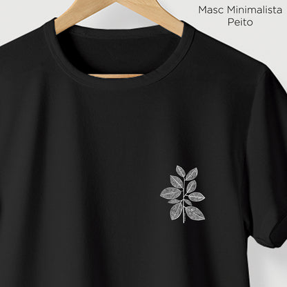 Camiseta Amazônia GRAFISMO FOLHAS - PRETO - cód 2233
