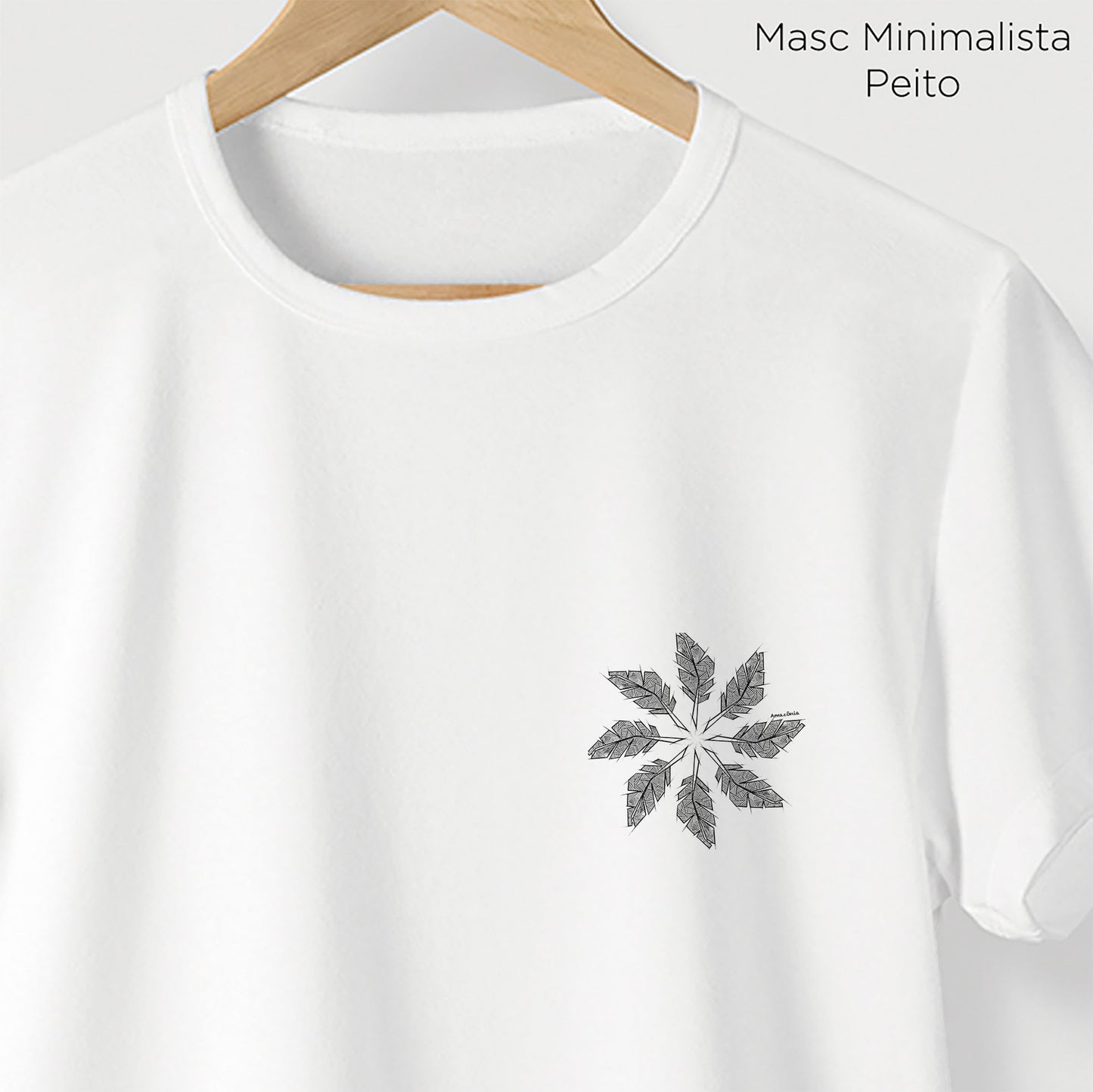 Camiseta Amazônia MANDALA DA FLORESTA - BRANCO - cód 2234