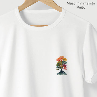 Camiseta Amazônia ÁRVORE CORES - BRANCO - cód 2267