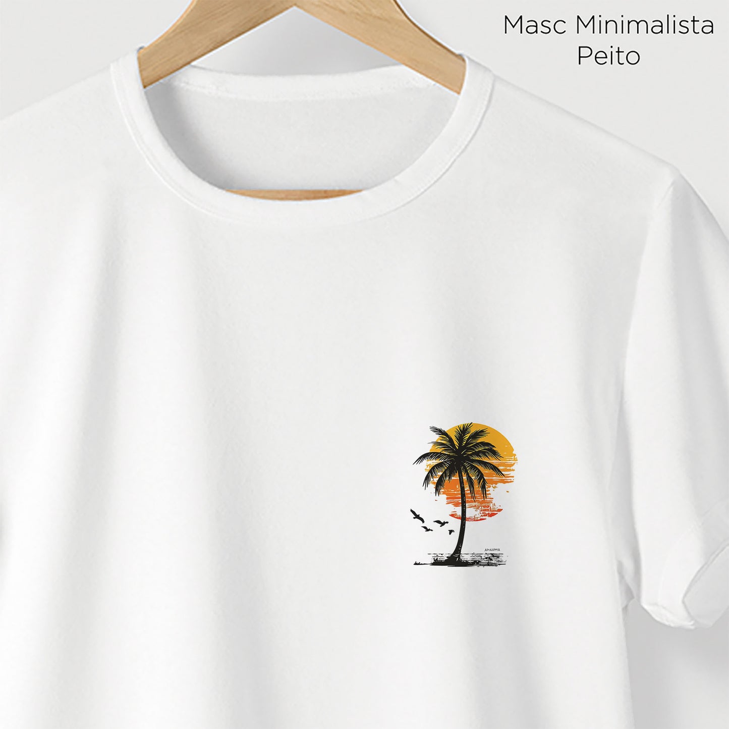 Camiseta Amazônia PAISAGEM COQUEIRO - BRANCO - cód 2274