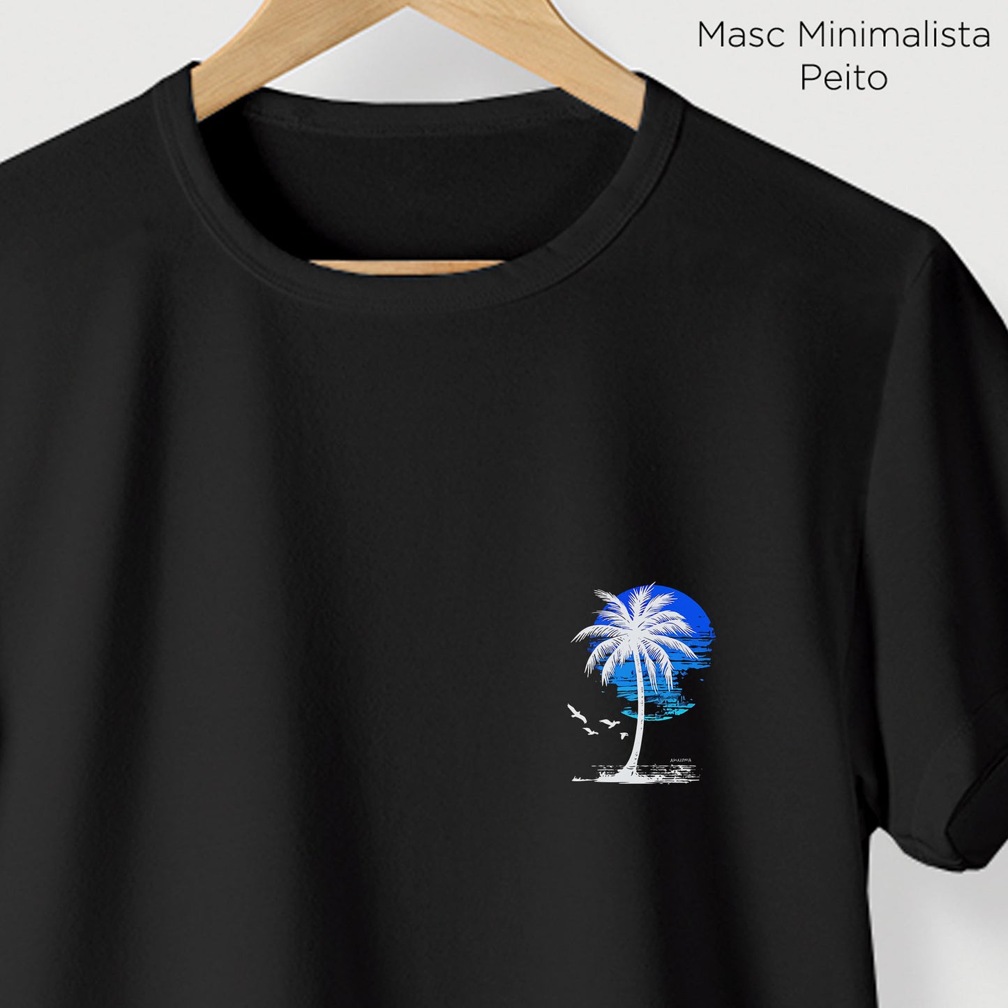 Camiseta Amazônia PAISAGEM COQUEIRO - PRETO - cód 2274
