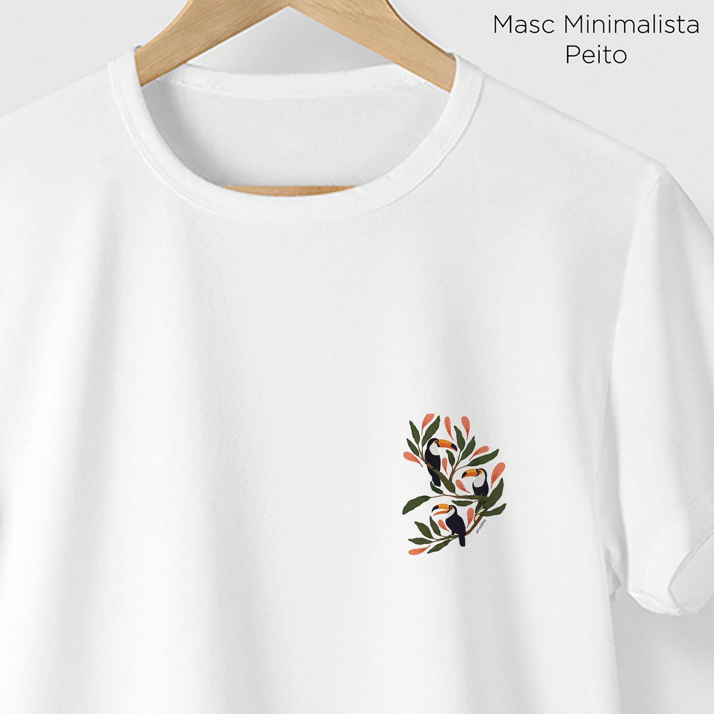 Camiseta Amazônia TUCANOS BRASIL - BRANCO - cód 2276