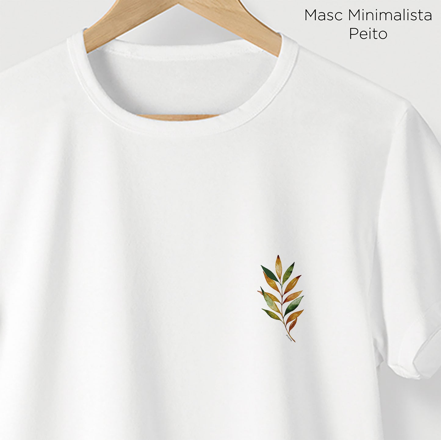 Camiseta Amazônia FOLHAGEM ORGÂNICA - BRANCO - cód 2281