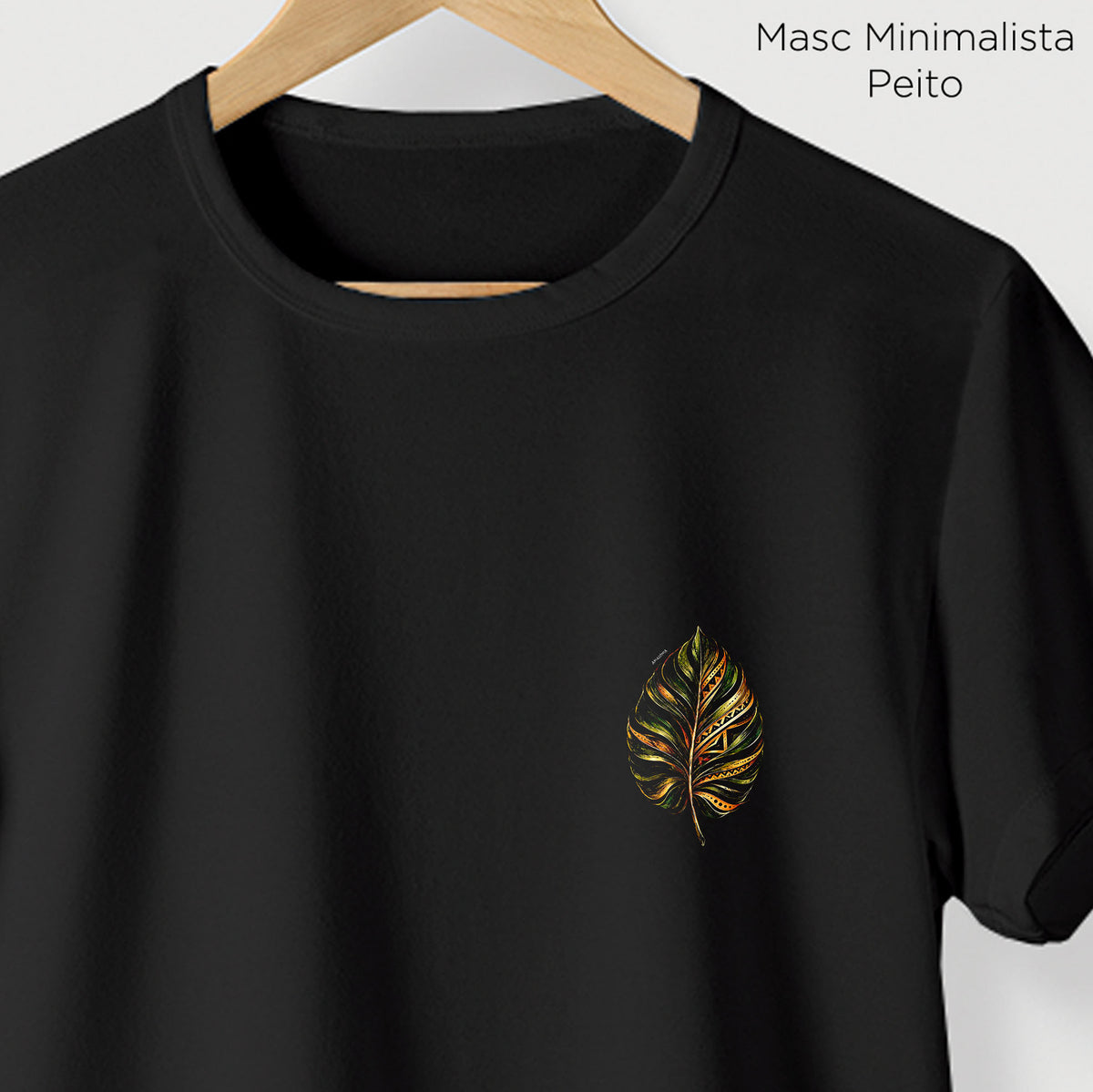 Camiseta Amazônia FOLHA NATIVA - PRETO - cód 2450