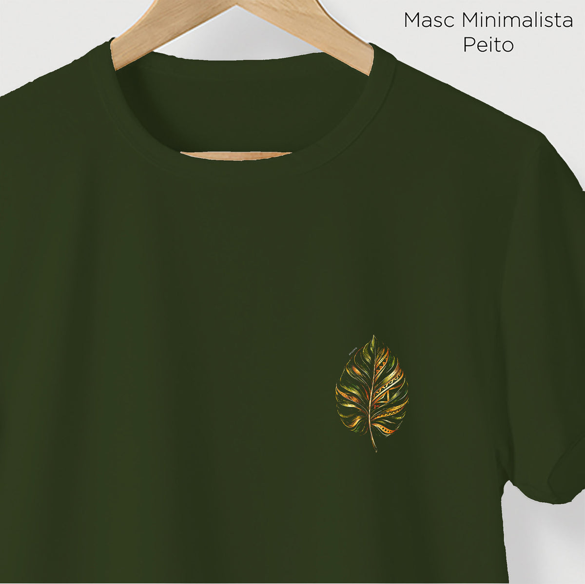 Camiseta Amazônia FOLHA NATIVA - VERDE ESCURO - cód 2450