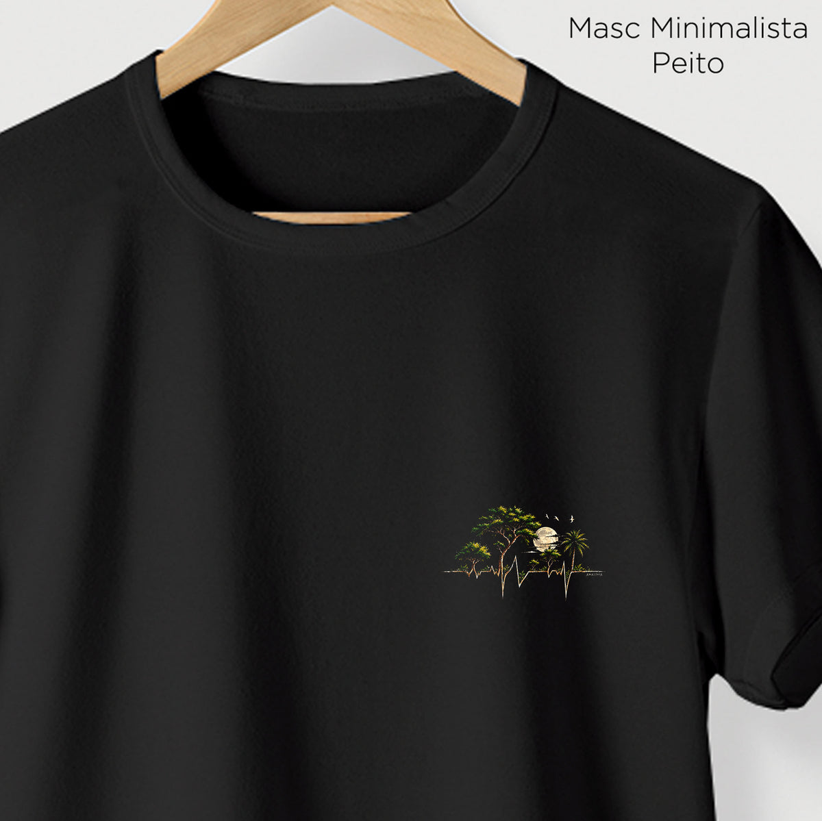 Camiseta Amazônia VIDA DA FLORESTA - PRETO - cód 2458