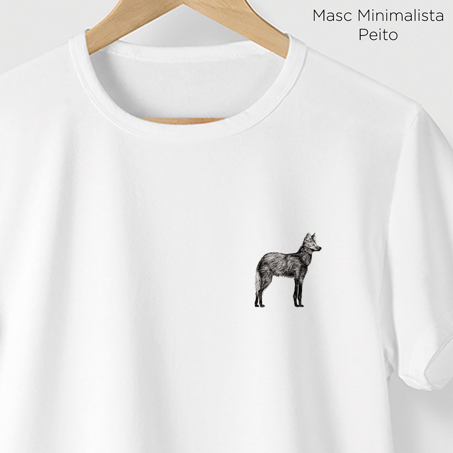 Camiseta Amazônia CHAPADA DOS VEADEIROS - LOBO GUARÁ - BRANCO - cód 10005