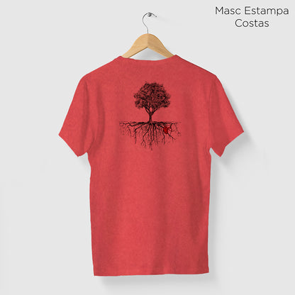Camiseta Amazônia ISC ÁRVORE CORAÇÃO DA NATUREZA - VERMELHO ESTONADO - cód 0036