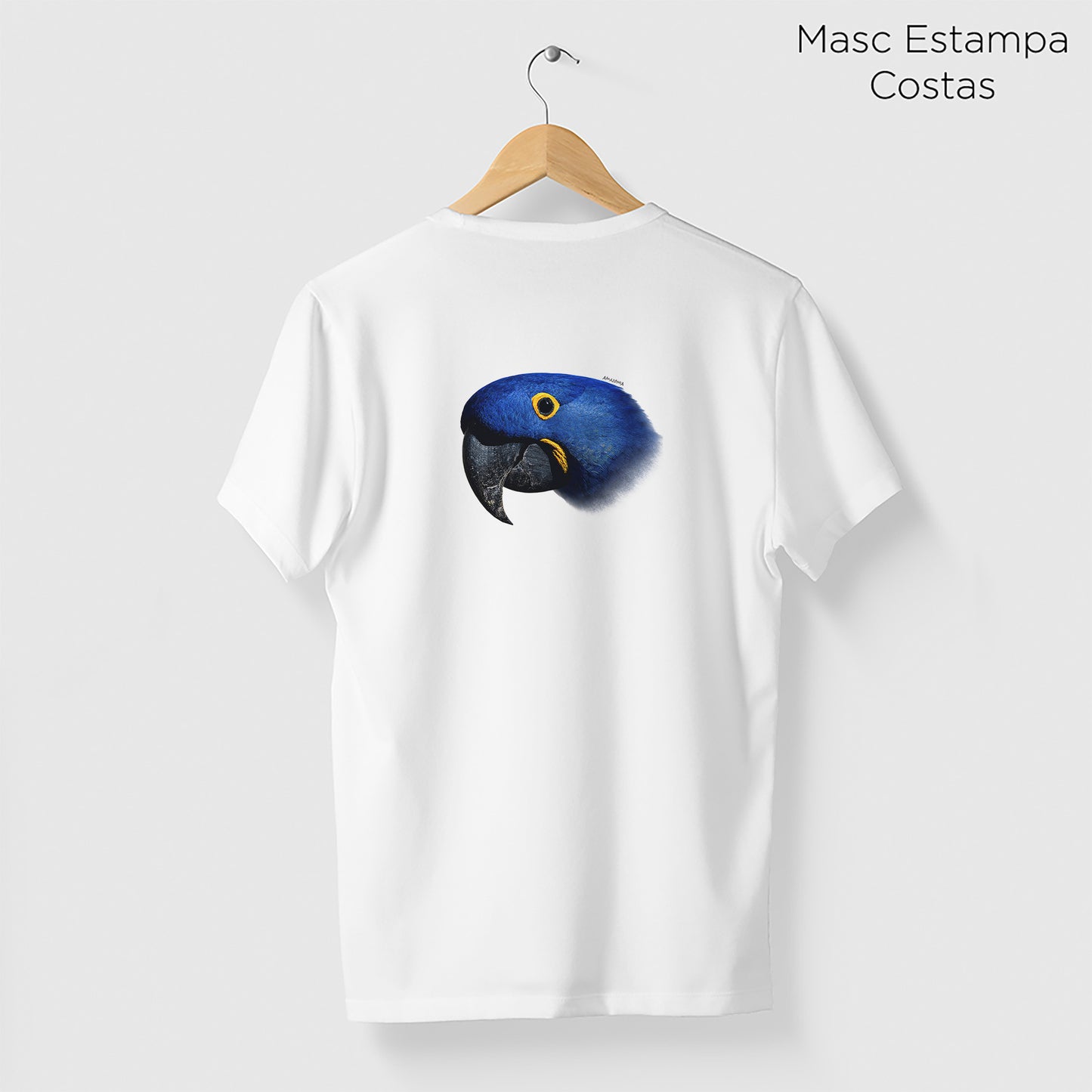 Camiseta Amazônia ARARA AZUL - BRANCO - cód 0198