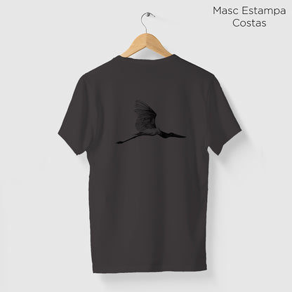 Camiseta Amazônia PANTANAL - TUIUIÚ - CINZA CHUMBO - cód 10009