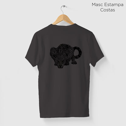 Camiseta Amazônia FOZ DO IGUAÇÚ - ONÇA PINTADA - CINZA CHUMBO - cód 10010