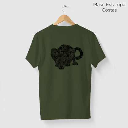 Camiseta Amazônia FOZ DO IGUAÇÚ - ONÇA PINTADA - VERDE ESCURO - cód 10010