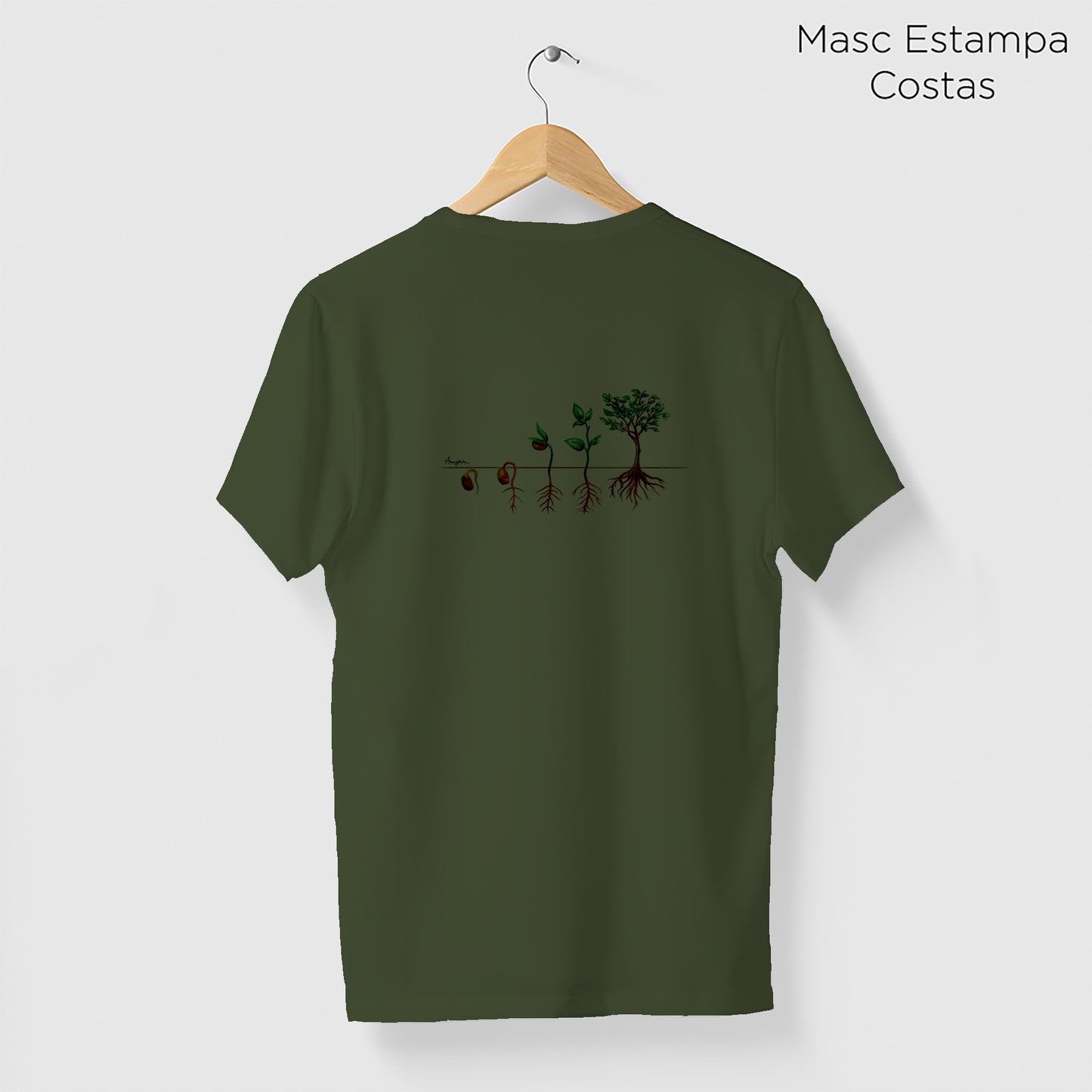 Camiseta Amazônia PLANTE UMA SEMENTE – VERDE ESCURO - cód 1168
