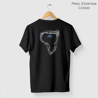 Camiseta Amazônia ONÇAFARI ARARA ÁRVORE - PRETO - cód 2070