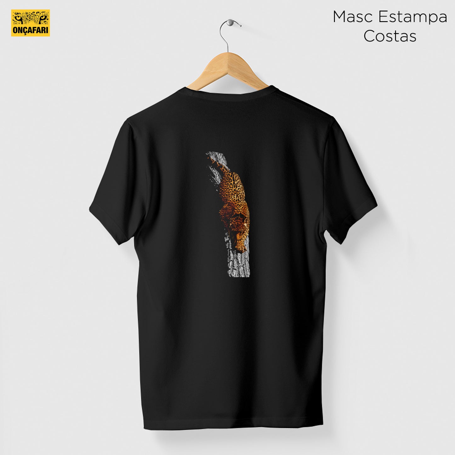Camiseta Amazônia ONÇAFARI TRONCO - PRETO - cód 2072