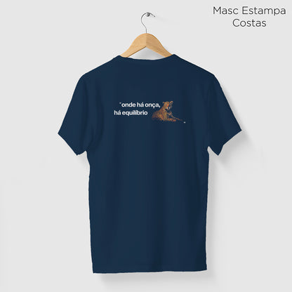Camiseta Amazônia ONÇARARA EQUILÍBRIO - AZUL ESCURO - cód 2076