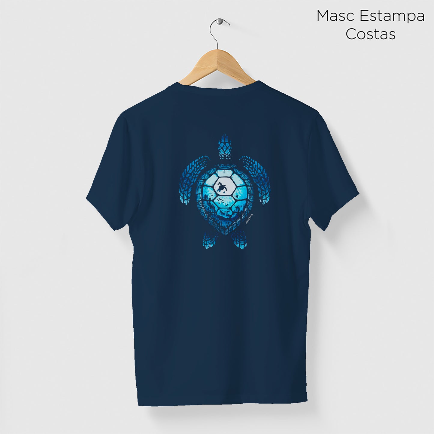 Camiseta Amazônia TARTARUGA OCEANO - AZUL MARINHO - cód 2116