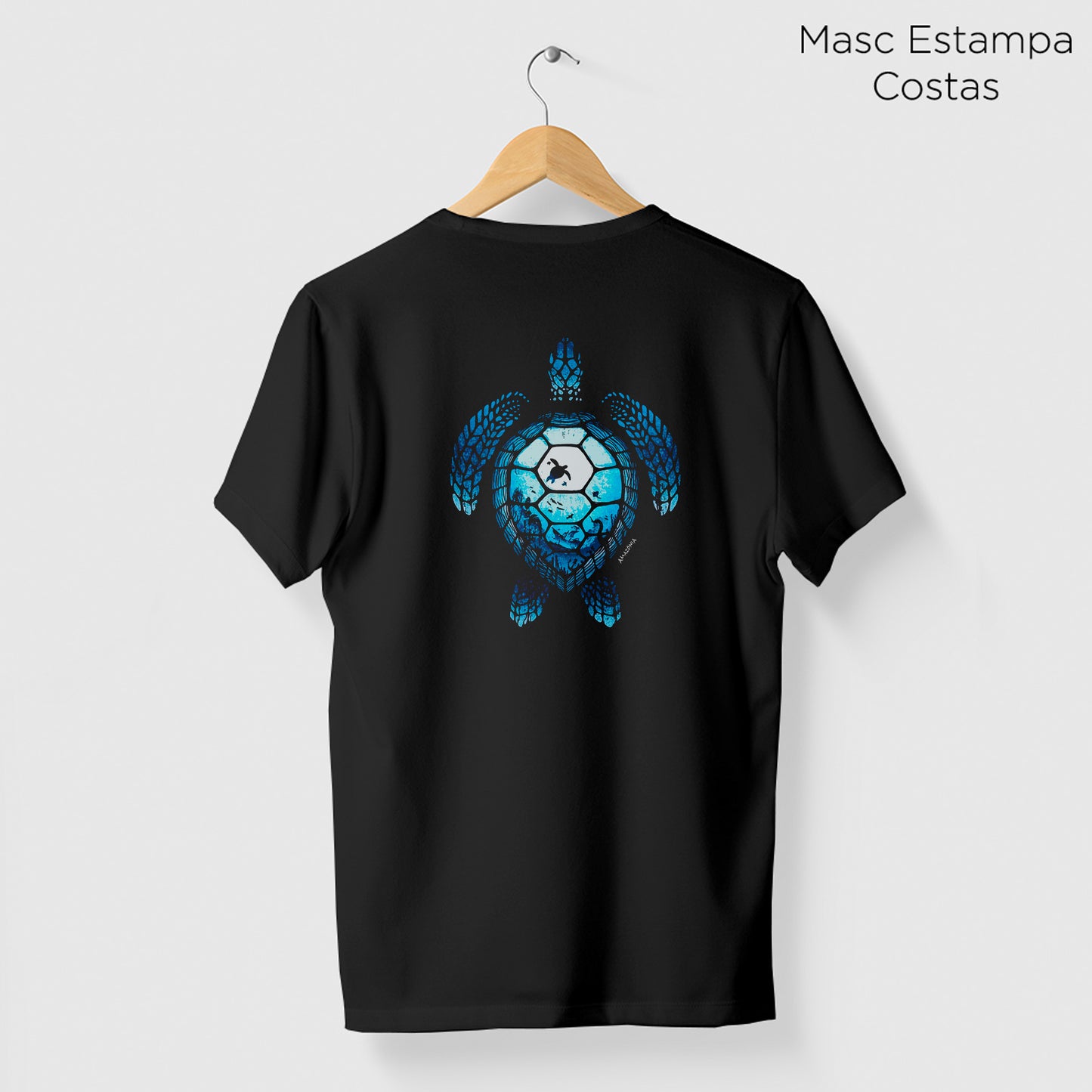 Camiseta Amazônia TARTARUGA OCEANO - PRETO - cód 2116