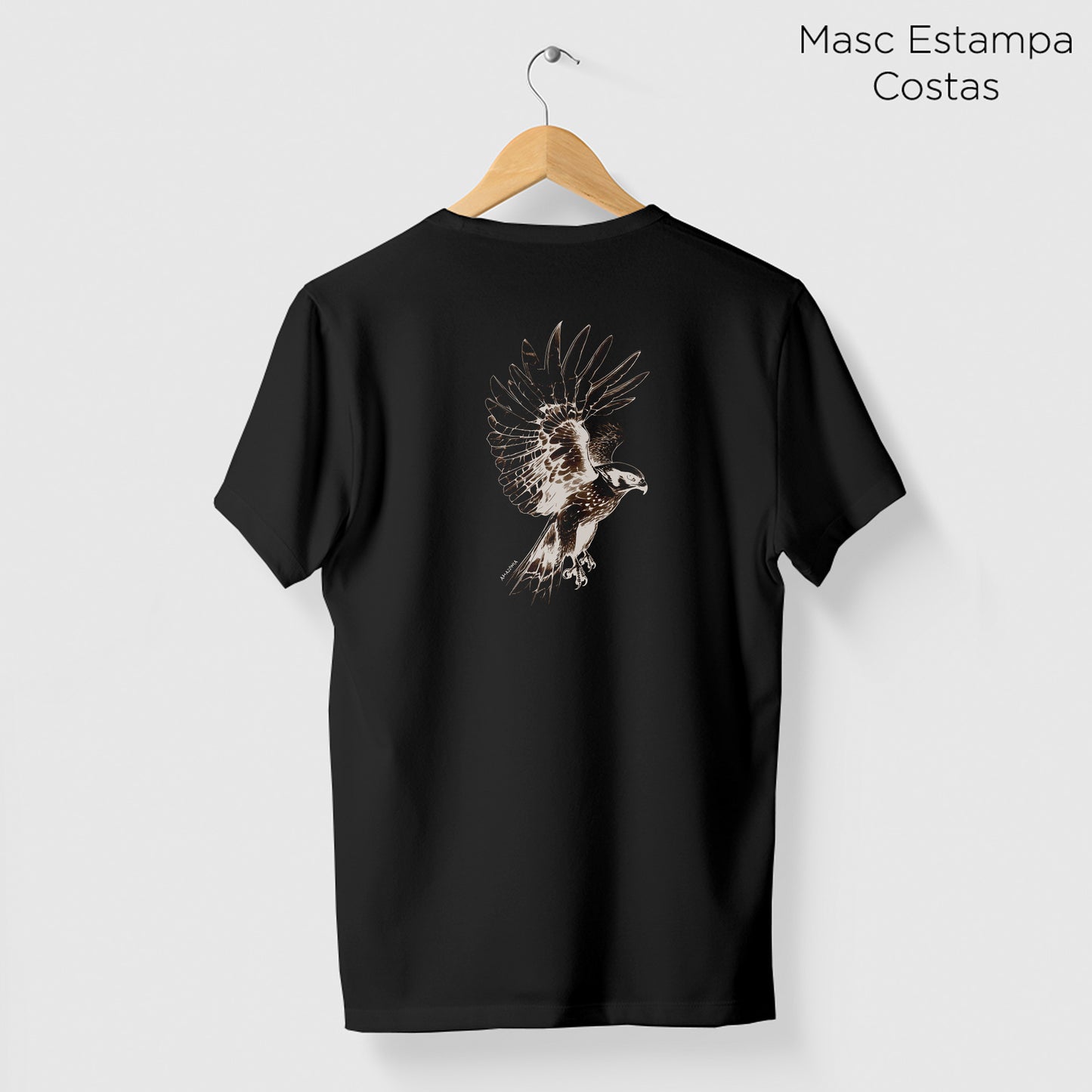 Camiseta Amazônia FALCÃO PEREGRINO - PRETO - cód 2122