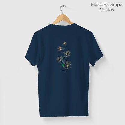 Camiseta Amazônia GOLDEN FLOWER - AZUL MARINHO - cód 2125
