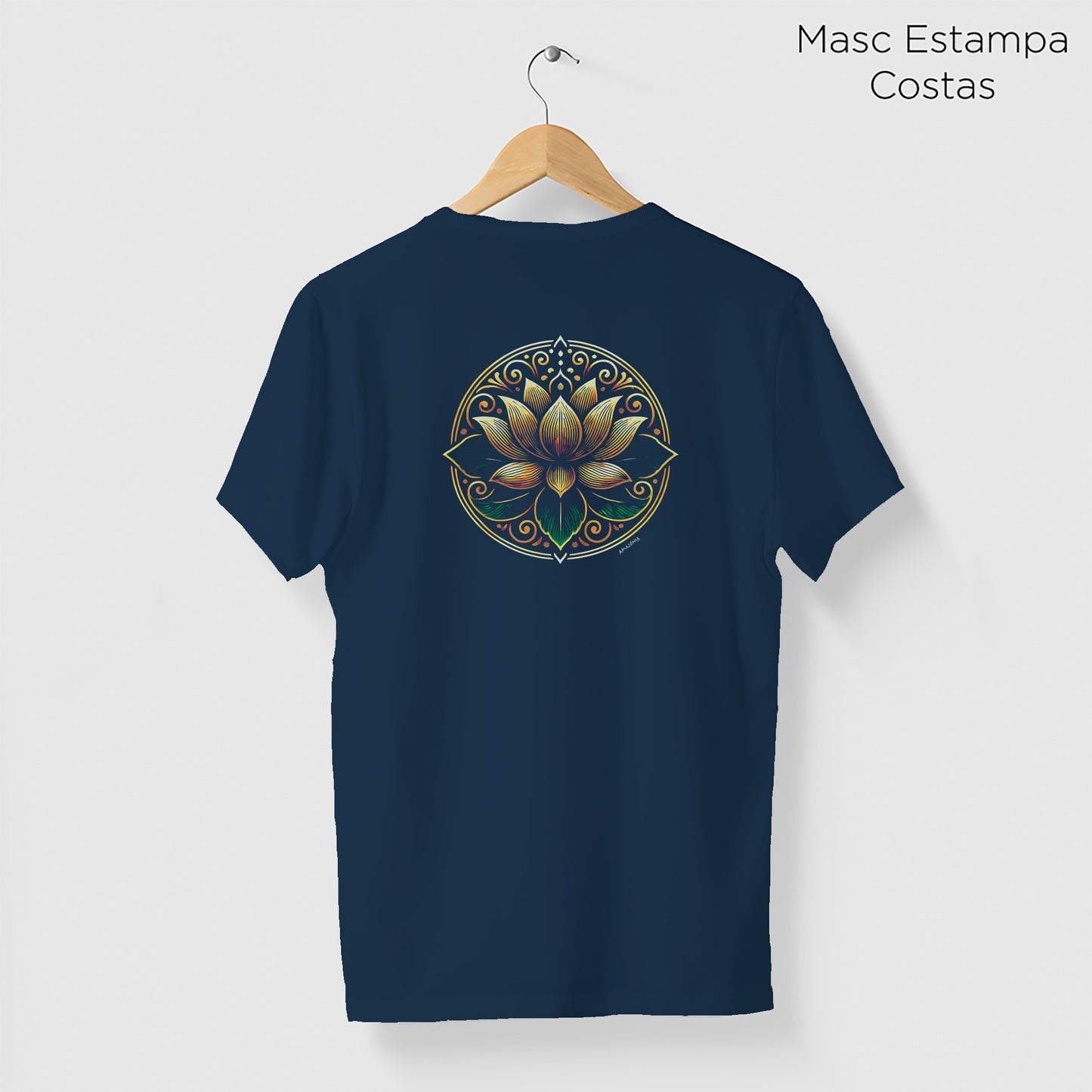 Camiseta Amazônia LOTUS MANDALA - AZUL MARINHO - cód 2127