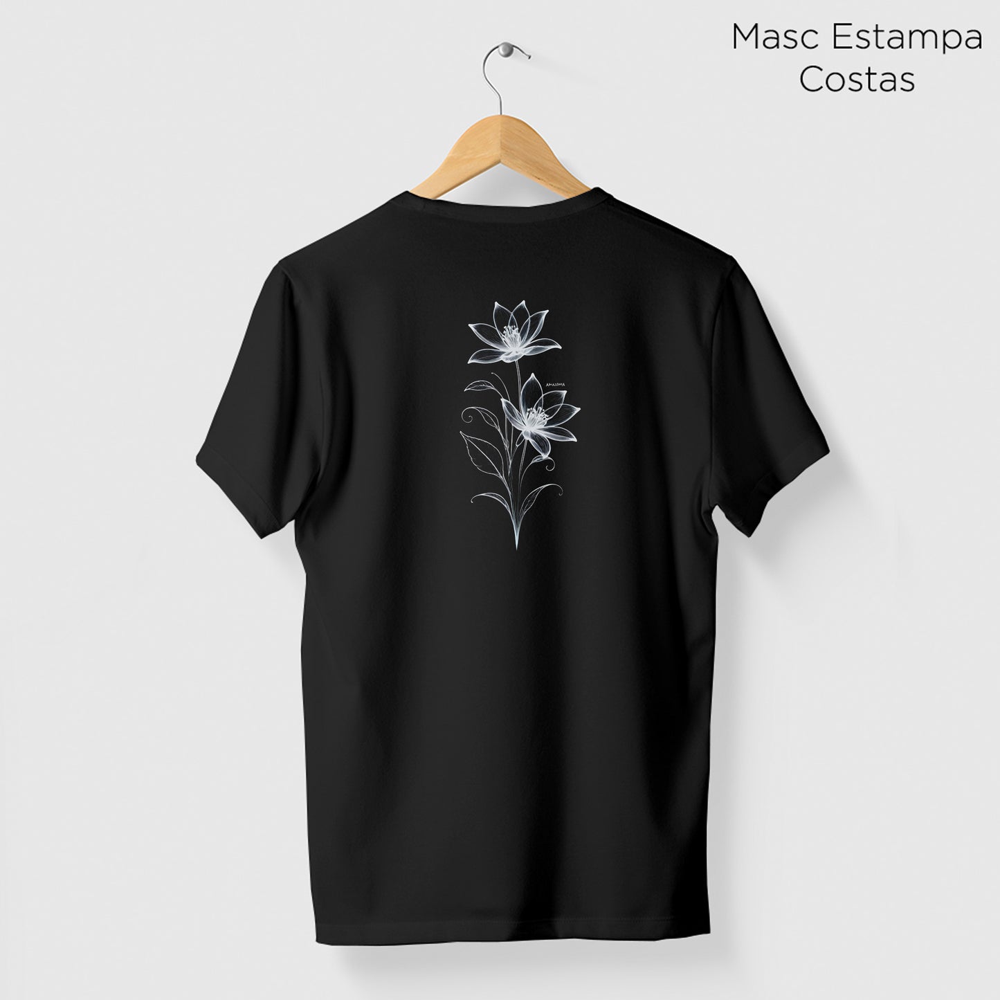 Camiseta Amazônia LINHAS FLOR - PRETO - cód 2128