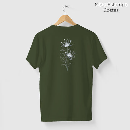 Camiseta Amazônia LINHAS FLOR - VERDE ESCURO - cód 2128