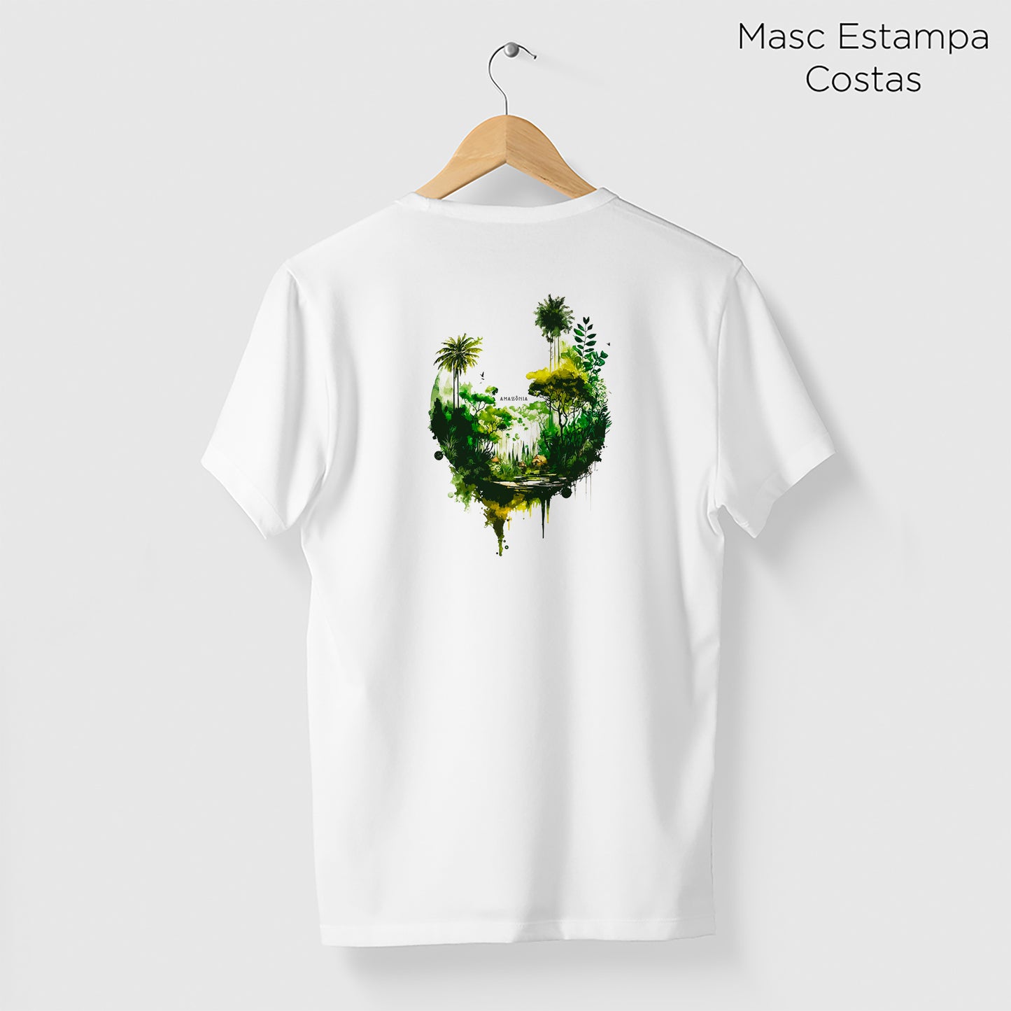 Camiseta Amazônia RIBEIRINHOS FLORESTA - BRANCO - cód 2129