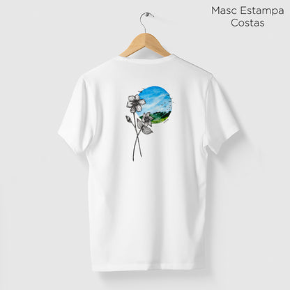 Camiseta Amazônia FLOR PAISAGEM - BRANCO - cód 2142
