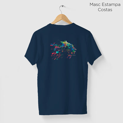 Camiseta Amazônia ONÇA COLORS - AZUL MARINHO - cód 2148
